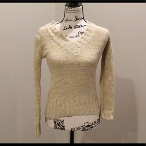 No Boundaries Cream and White Knit-Sweater